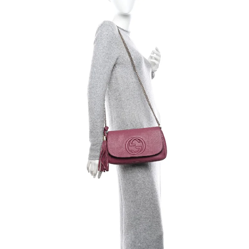 Stylish laptop bags for professionals  Gucci Pebbled Calfskin Medium Soho Flap